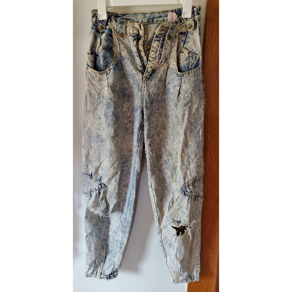 VINTAGE 80S Don't Stop Acid Wash Jeans